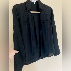 Express women’s button up black shirt